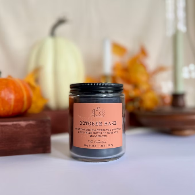 Clean Fragrance Candle Pumpkin Vine, Clove, Cool air, Moss, Cedarwood Handmade
