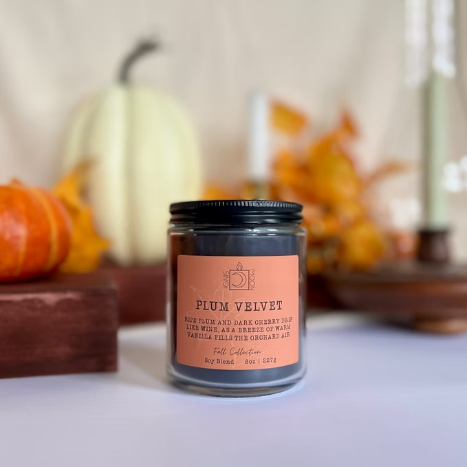 Clean Fragrance Candle  Ripe Plum, Cherry, Dark Vanilla, Guaiac wood, Violet Handmade