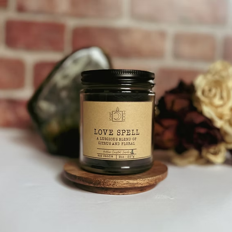 hidden crystal candle citrus floral all natural clean fragrance