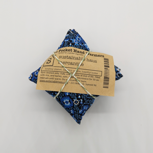 Zero Waste Pocket Hand Warmers Blue Flowers Floral