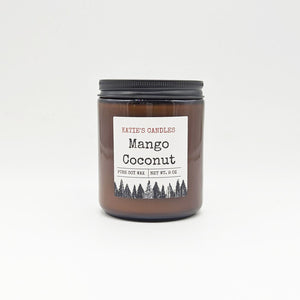 organic soy wax candle cotton wick clean fragrance eco-friendly package mango coconut fruity islands scent