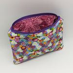 Floral ditsy print makeup bag cotton