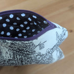 toile cosmetic bag polka dot liner