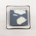 Handcrafted Ceramic Soap Dish - Matte White Black Rim