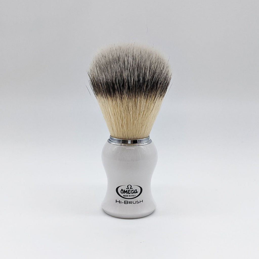 Omega Hi-Brush fiber shaving brush (White)