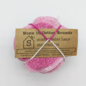 sustainable haus Reusable Cotton Rounds (10) - pink