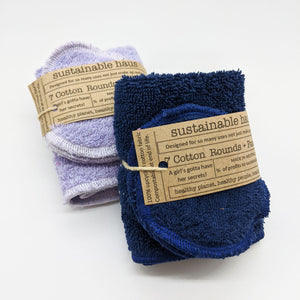 Reusable Cotton Rounds (7) with Washcloth by sustainable haus mercantile